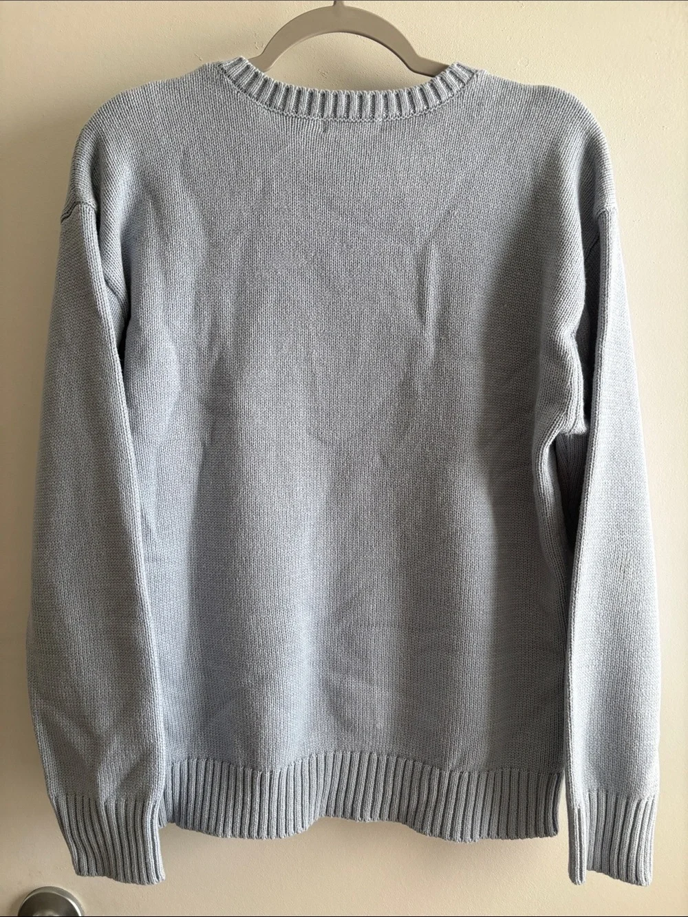 Mighty Fine Light Blue Preppy Beach Crewneck Sweater w/Red Lobster Motif SZ L - Picture 2 of 6